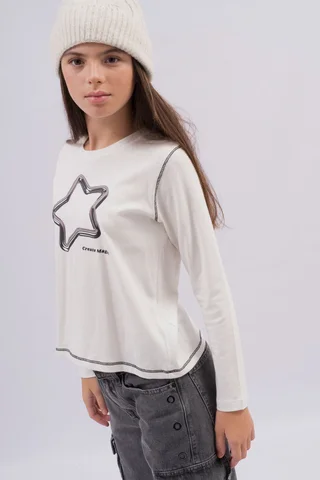 Remera Estrella 3D De Jersey - Vista 1