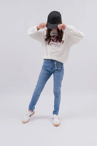 Jeans Elastizado Con Colgante  Artesanal - Vista 3