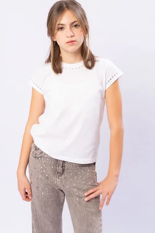 Remera  Con Detalle De Tachas En Jersey - Vista 1