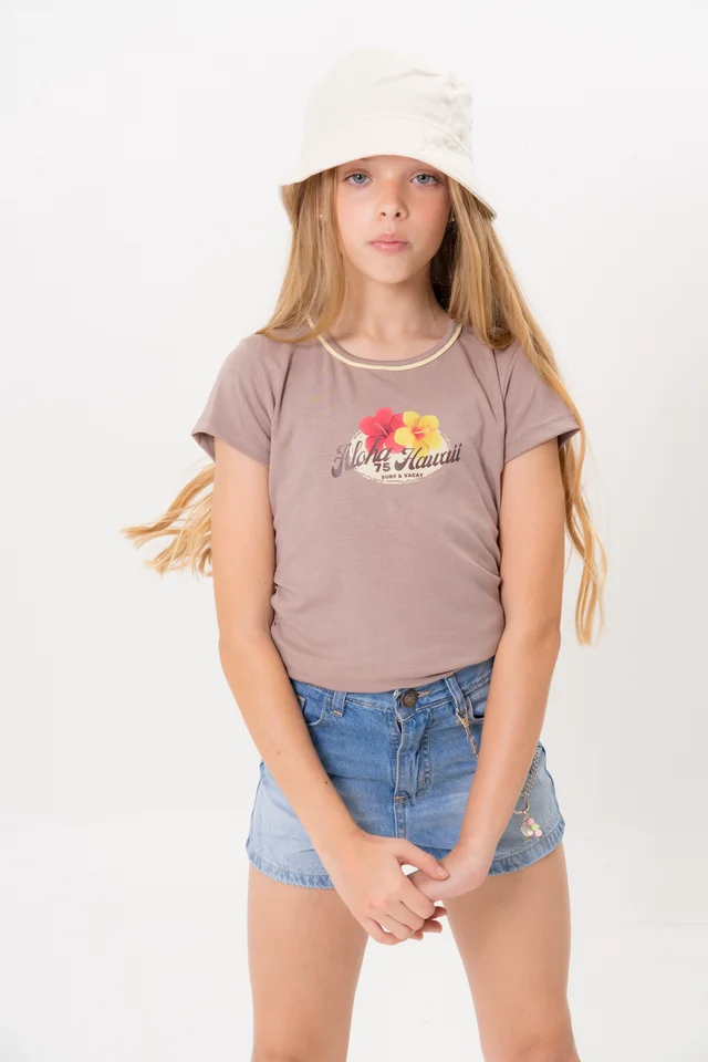 Remera Combinada Hawaii Rib Con Lycra