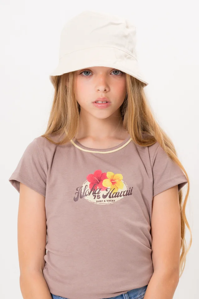 Remera Combinada Hawaii Rib Con Lycra