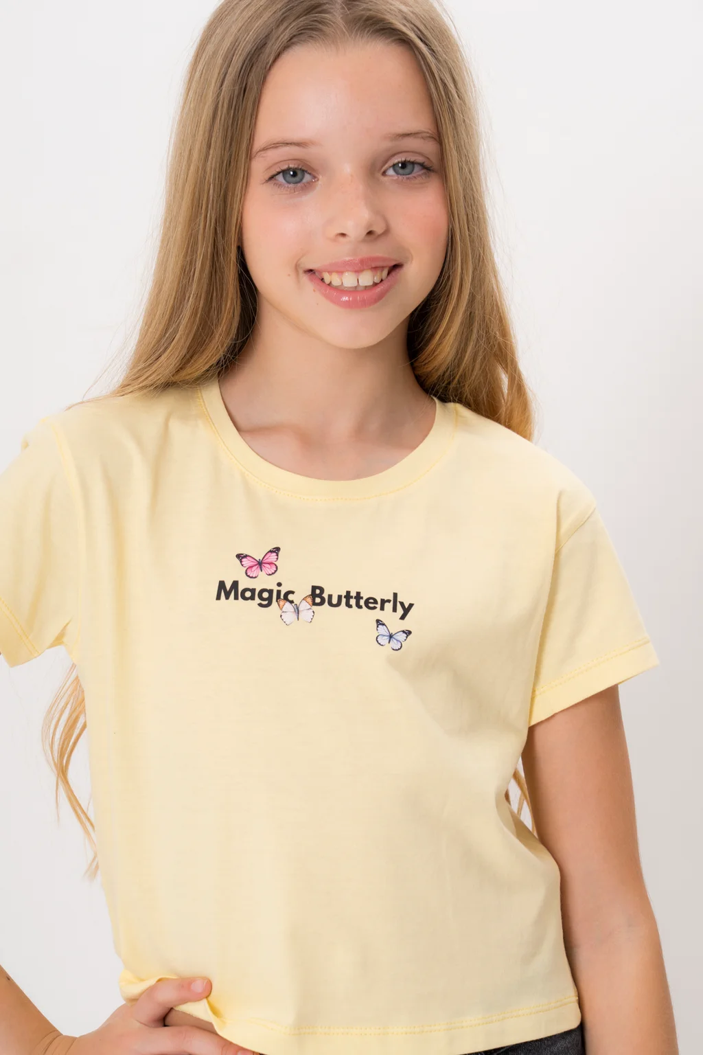 remera magic butterly en ribb con lycra - 0