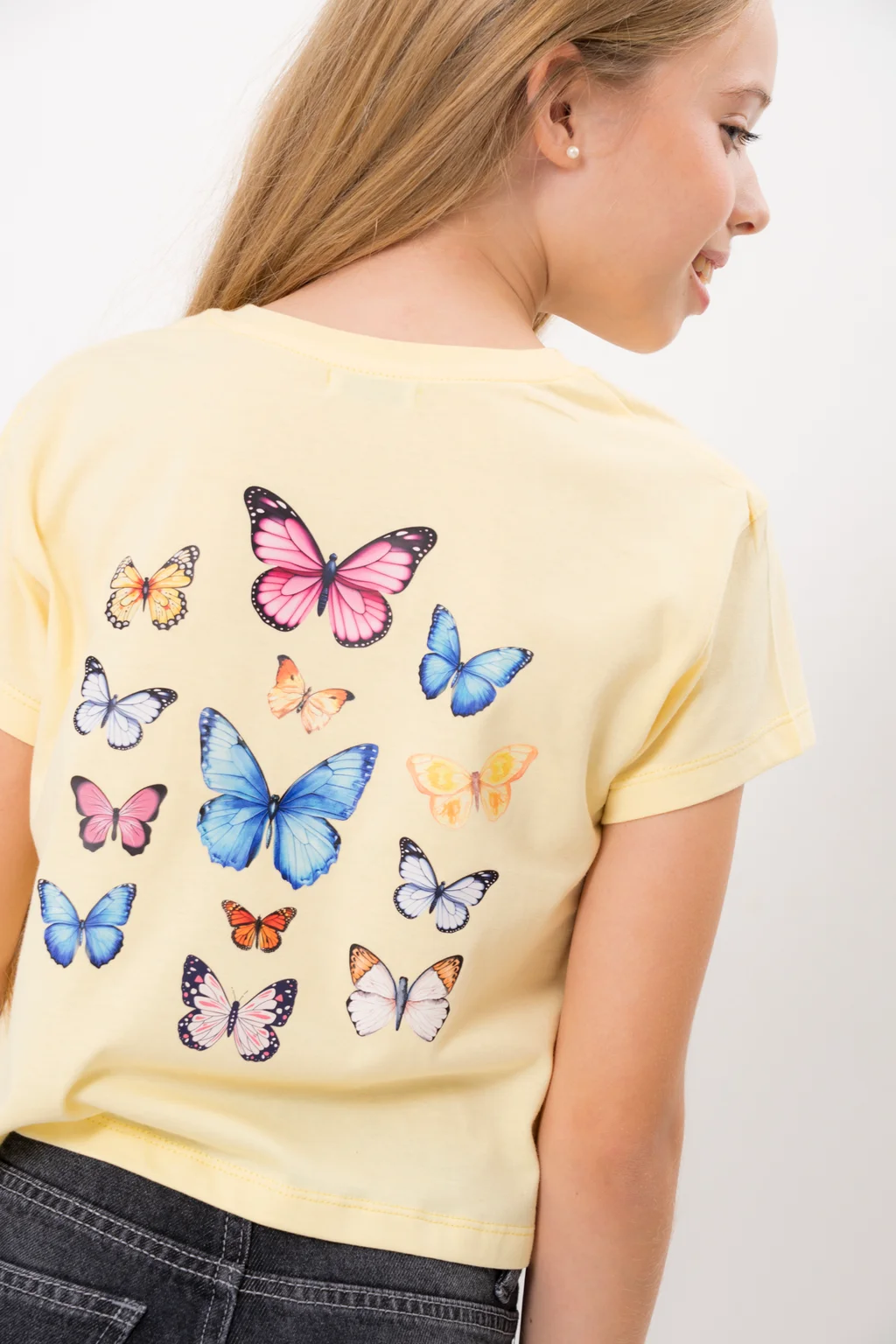 remera magic butterly en ribb con lycra - 1