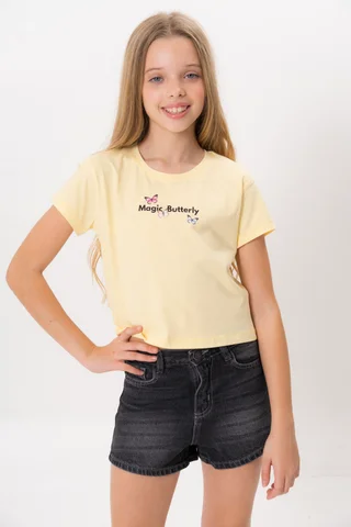 remera magic butterly en ribb con lycra - Vista 3