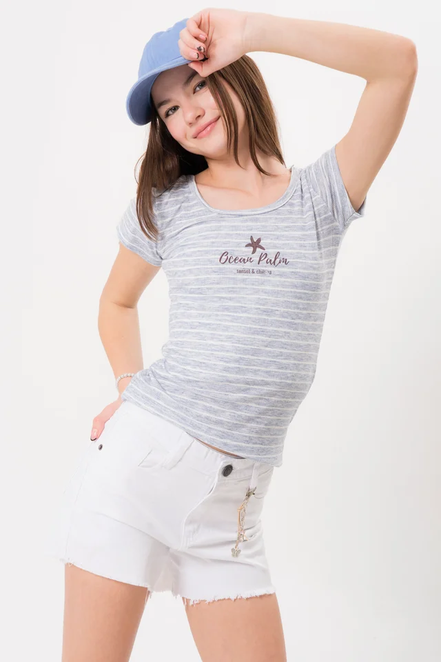 Remera Morley Rayado Crean Palm
