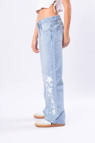 Jeans Wide Leg Full Estrellas - Vista 3