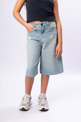 Bermuda Denim Buggy Sobreteñida C Tachas - Vista 3