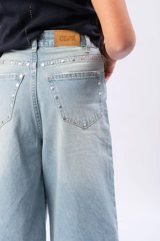 Bermuda Denim Buggy Sobreteñida C Tachas - Vista 5