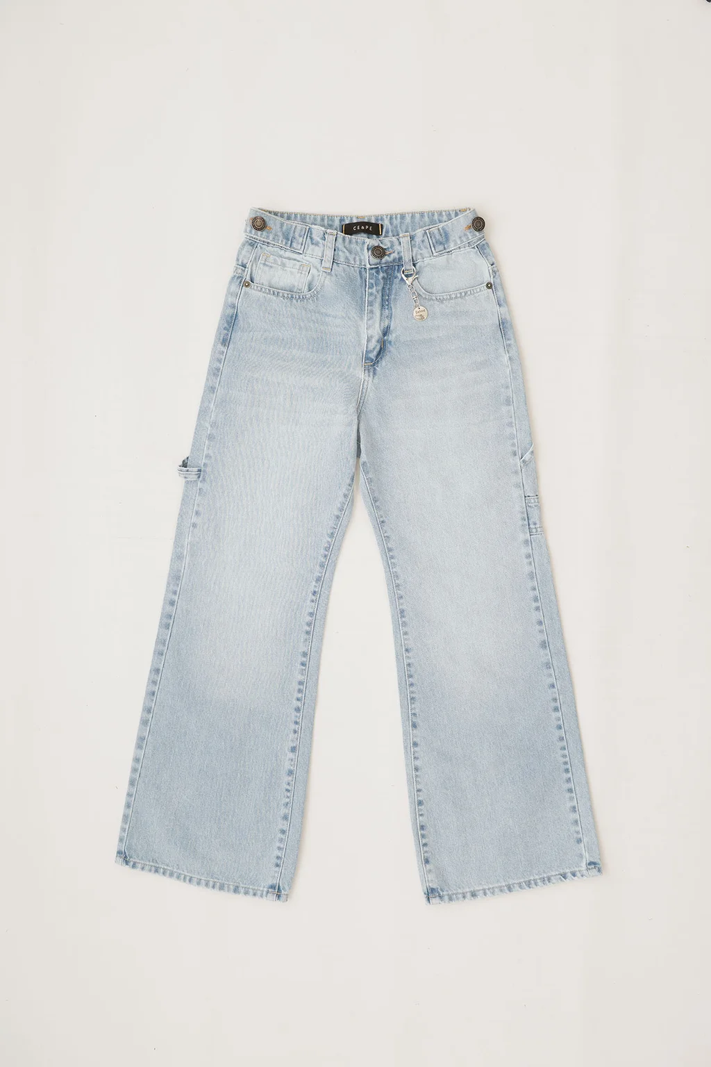 Jeans Buggy Carpintero C Presillas Y Botones - 0
