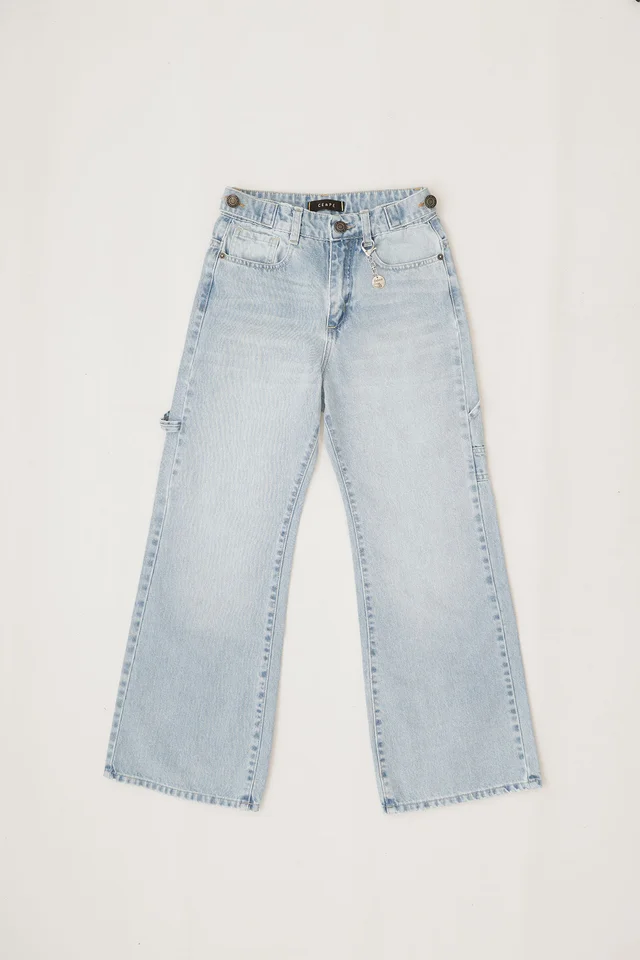 Jeans Buggy Carpintero C Presillas Y Botones