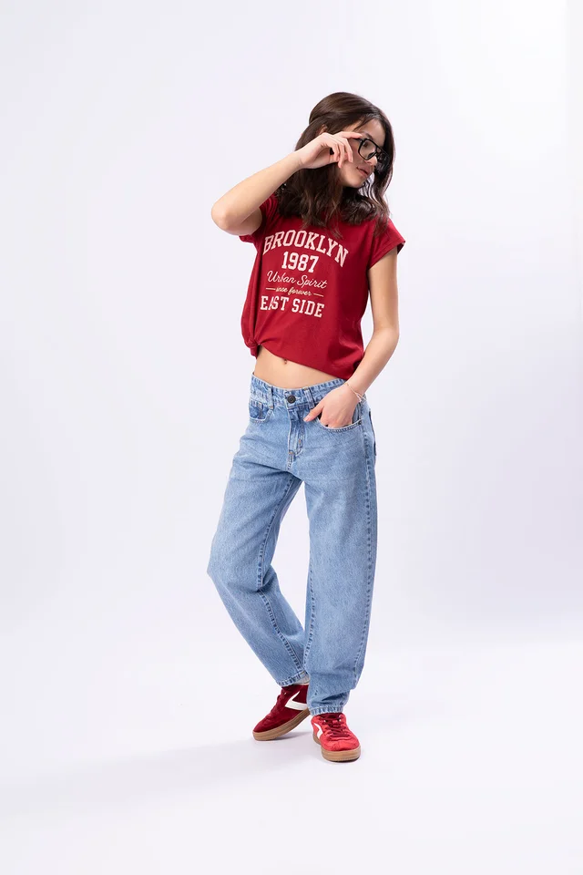 Jeans Barrel  Con Tachas En Canesu