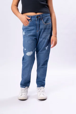 Pant Jeans Mom Con Tachas Y Eti Cepe Demin - Vista 1