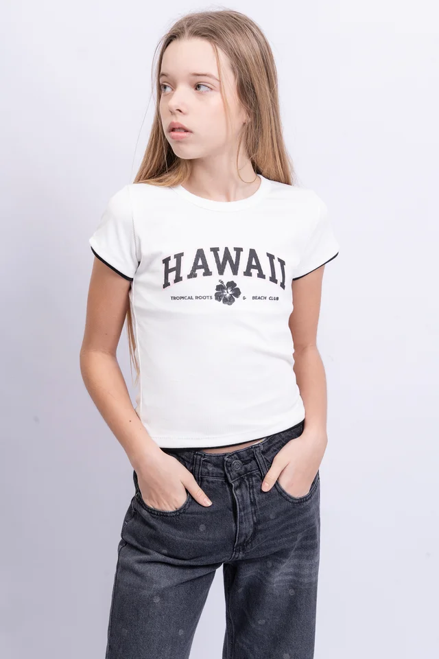 Remera Morley Manga Corta Con Bajo Prenda Hawai