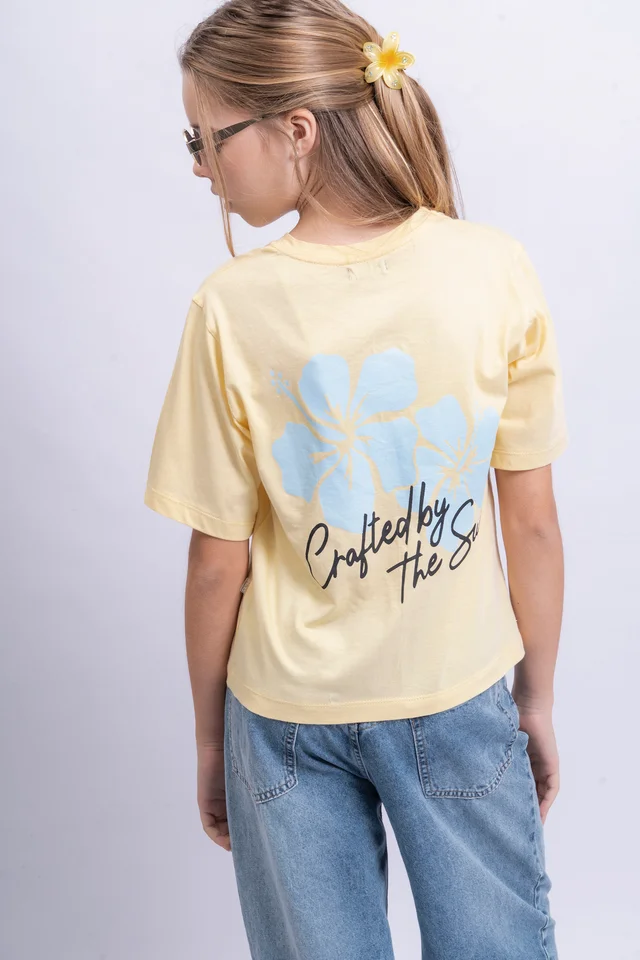 Remera Tina Oversize Manga Corta Flor Los Angeles