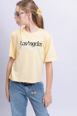 Remera Tina Oversize Manga Corta Flor Los Angeles - Vista 2