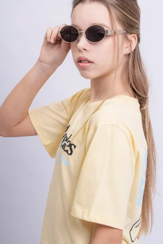 Remera Tina Oversize Manga Corta Flor Los Angeles - Vista 3