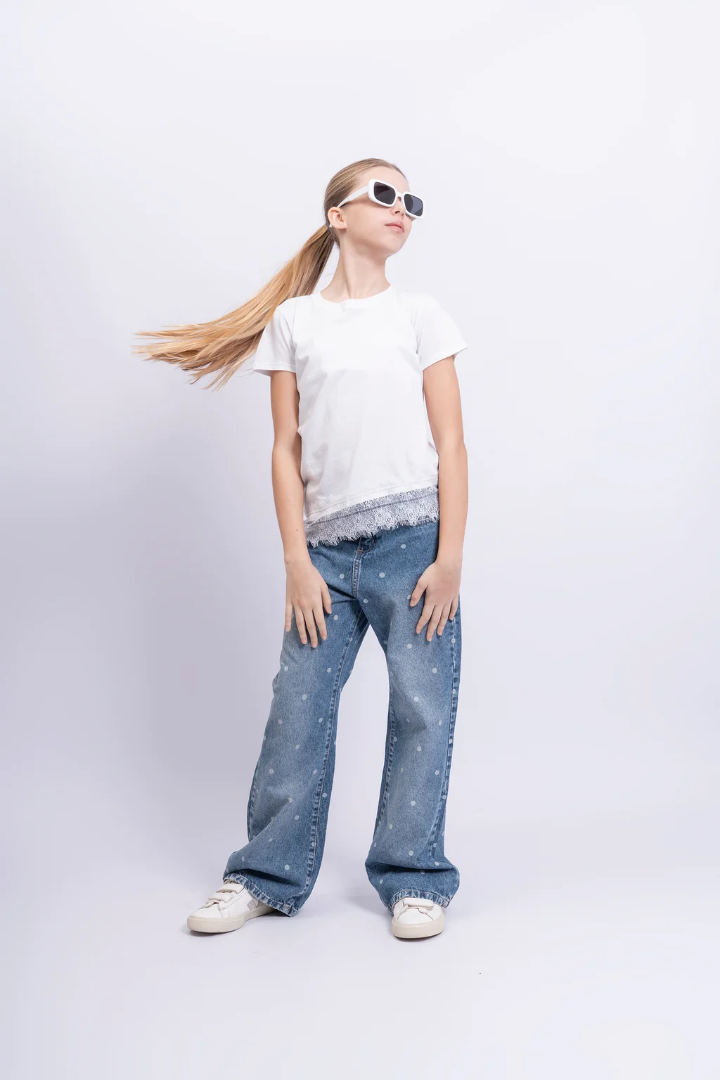 Remera Keira Jersey En Pico Con Puntilla En Bajo Prenda - 2