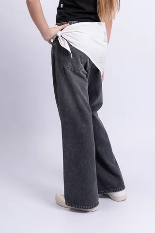 Jeans Wide Leg  Black Con Bandana - Vista 3