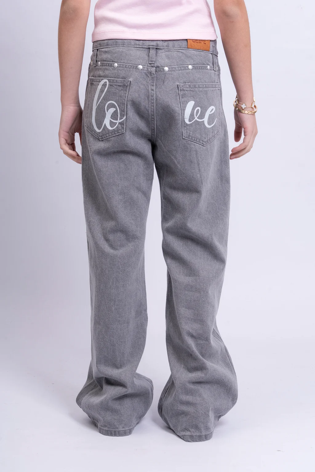 Pantalon Wide Leg Zenda Color Love Con Tachas - 1
