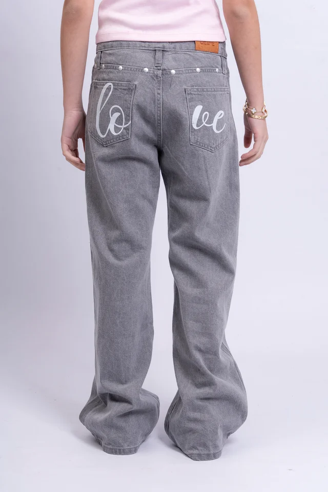 Pantalon Wide Leg Zenda Color Love Con Tachas