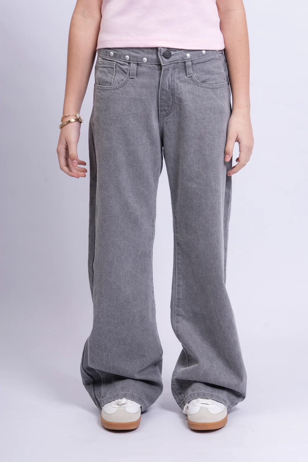 Pantalon Wide Leg Zenda Color Love Con Tachas - 2