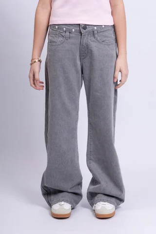 Pantalon Wide Leg Zenda Color Love Con Tachas - Vista 3