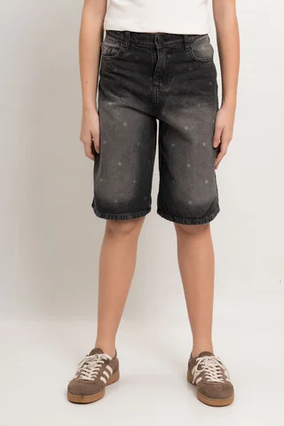 Bermuda Denim Buggy Greta Black Full Lunares - Vista 2