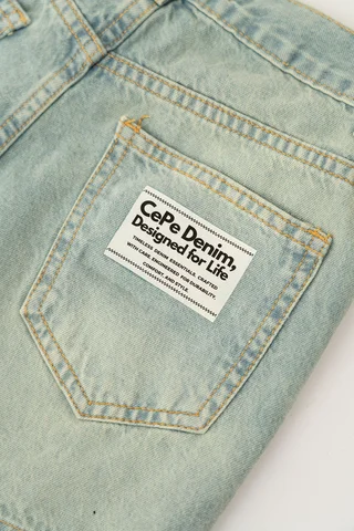 Short Jeans Taira Celeste Full Estrellas - Vista 4