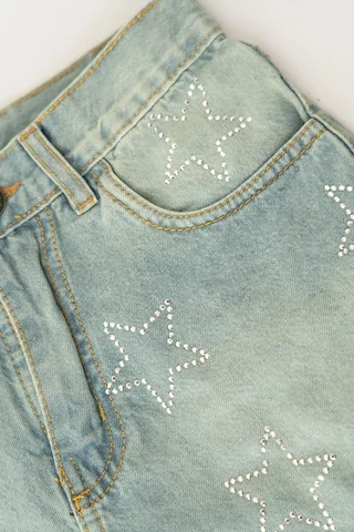 Short Jeans Taira Celeste Full Estrellas - Vista 2
