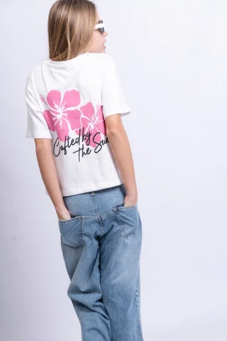 Remera Tina Oversize Manga Corta Flor Los Angeles - Vista 3