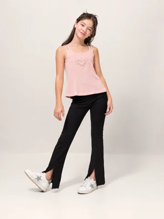 Blusa Tiras Finas Con Textura Y Aplique Corazon Stras - Vista 3
