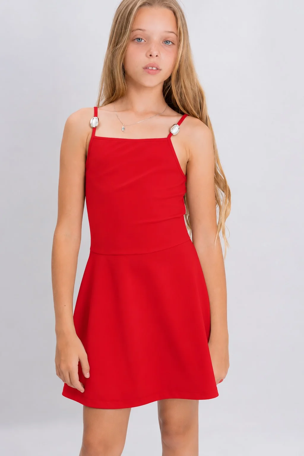 Vestido Con Breteles Finos Y Hebillas Simil Metal - 3