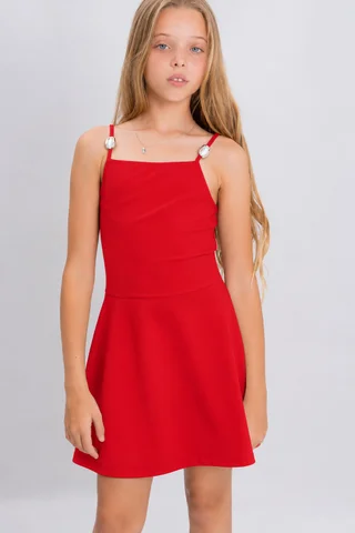 Vestido Con Breteles Finos Y Hebillas Simil Metal - Vista 4