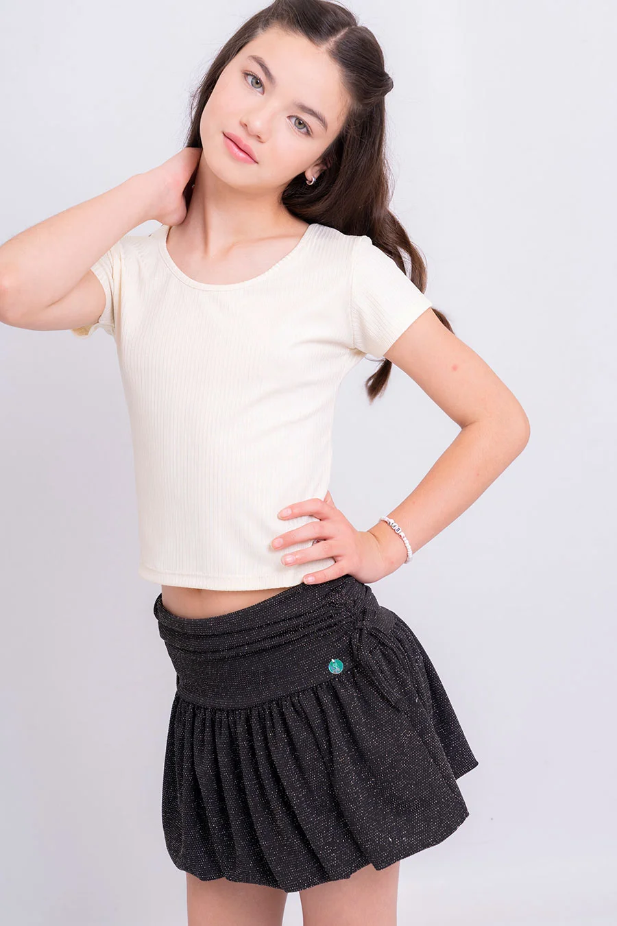 Remera Manga Corta De Vestir Con Cinta Para Moño