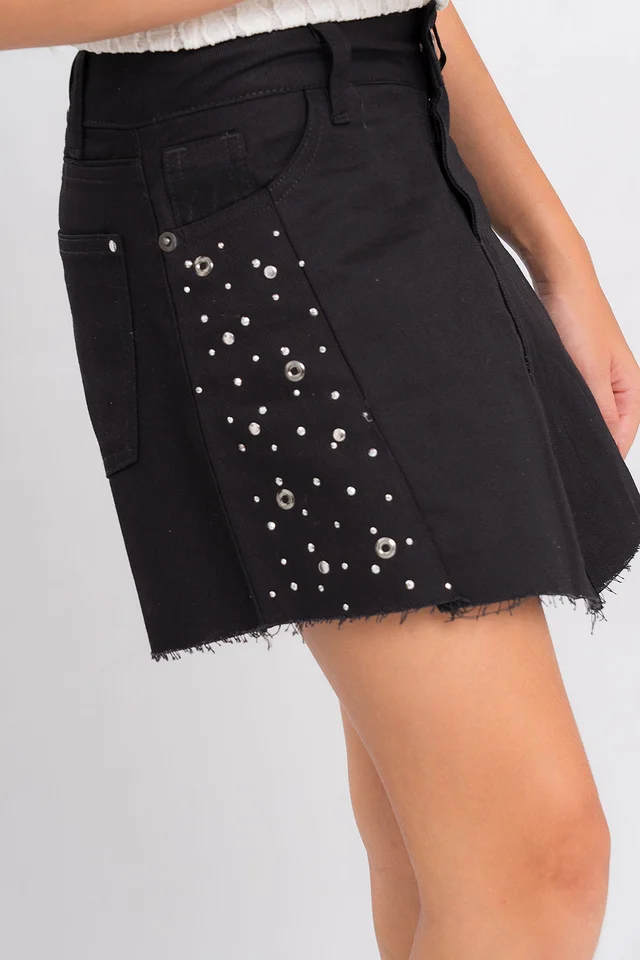 Skorts Gabardina Color C Tachas