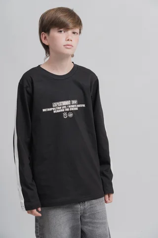 Remera Luca Manga Larga En Jersey Pesado 20/1 Con Recortes En Contratono En Mang - Vista 2
