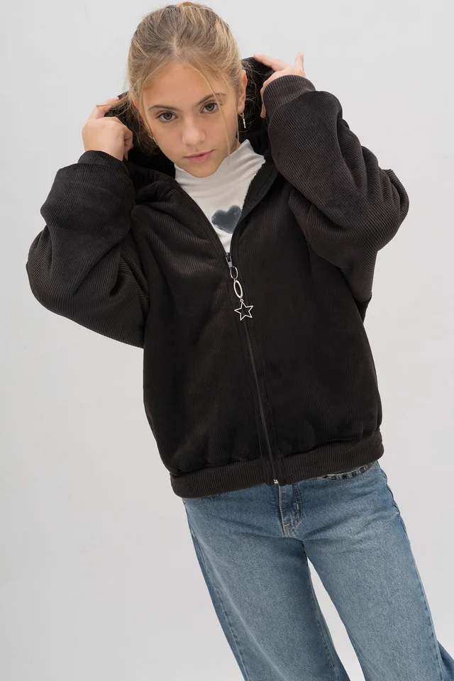 Campera Corderoy Bifaz Con Corderito Y Tira Cierres