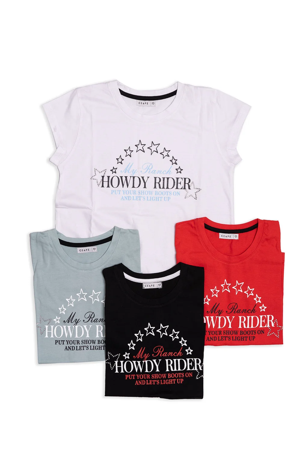 Remera Manga Corta Howdy Rider Estrells Aplicdas - 2