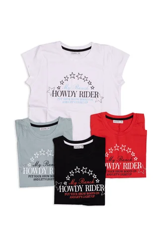 Remera Manga Corta Howdy Rider Estrells Aplicdas - Vista 3