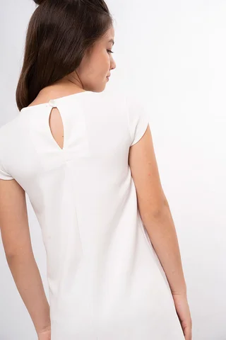Vestido Crepe Con Aberturas En Escote - Vista 3