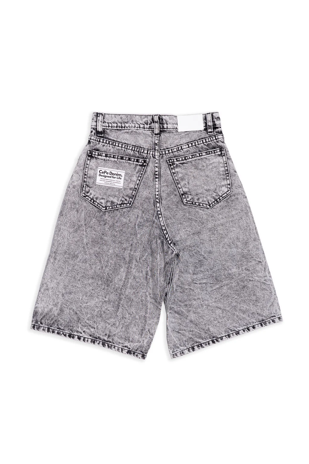 Bermuda Denim Buggy Black Con Tachas