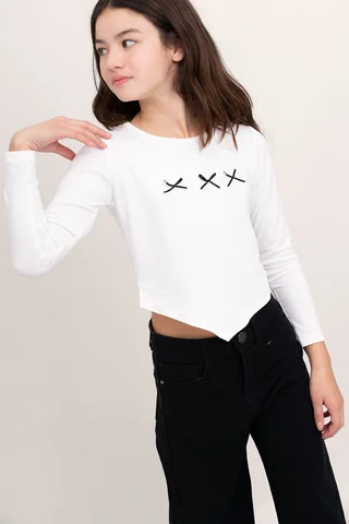 Remera M/ Larga En Pico C/ Artesanal - Vista 2