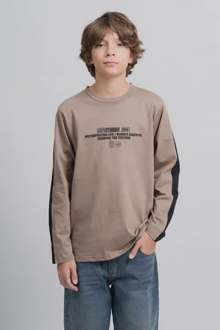 Remera Luca Manga Larga En Jersey Pesado 20/1 Con Recortes En Contratono En Mang - Vista 3