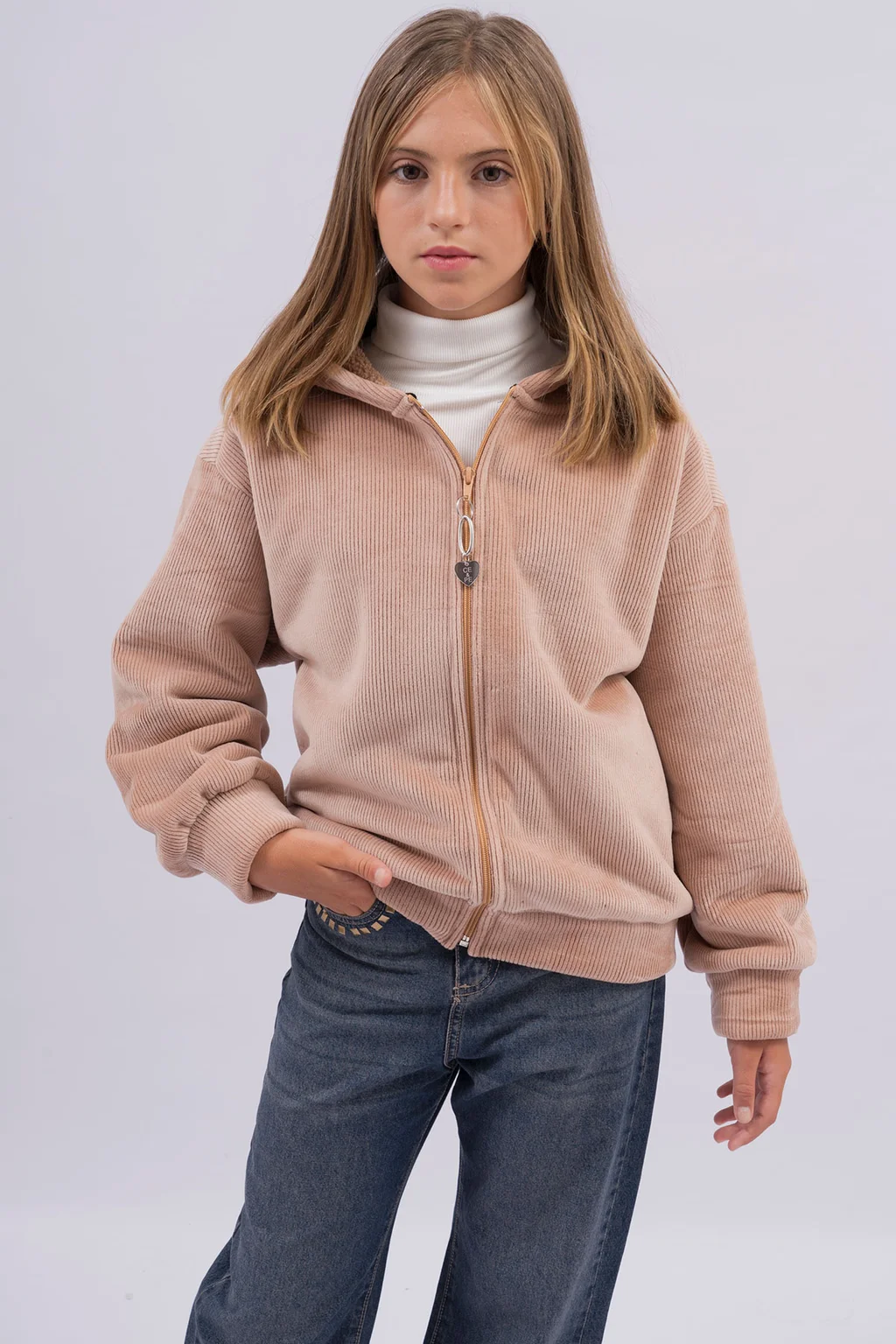 Campera Corderoy Bifaz Con Corderito Y Tira Cierres - 3