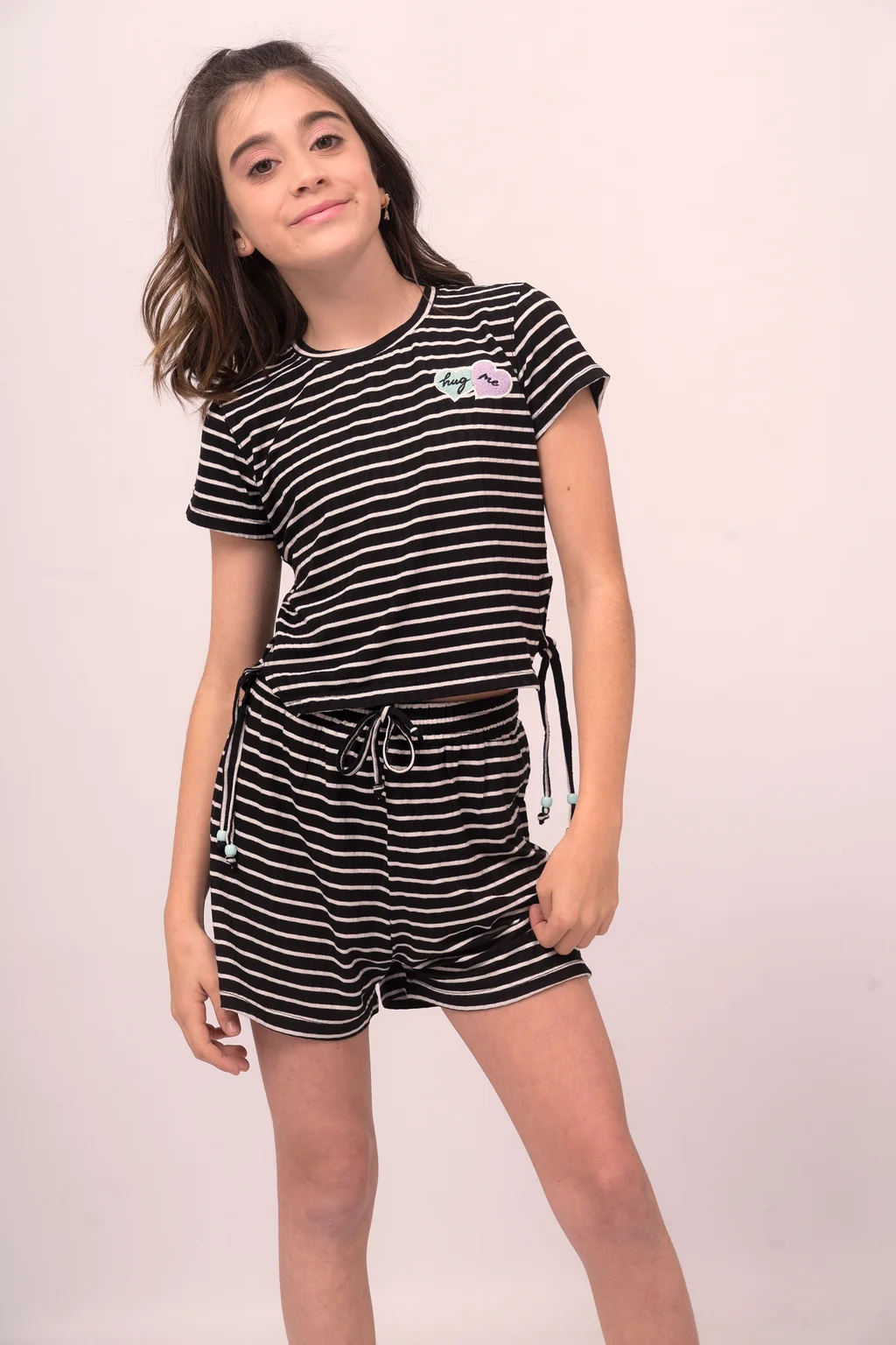 Conjunto Remera Y Short Bordado Hug Me - 0