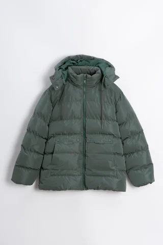 Puffer Con Capucha Desmontable Bolsillos C Tapa Y Broches Engomados Y Ajustes C - Vista 4