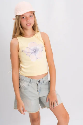 Musculosa Ribb Flor Paradise Mood - Vista 1