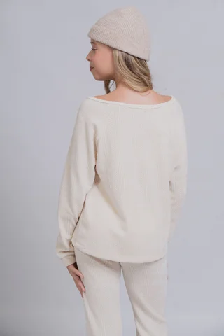 Sweaters Nyex De Textura Espiga Con Manga Ranglan. - Vista 2