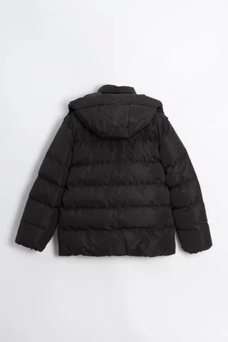 Puffer Con Capucha Desmontable Bolsillos C Tapa Y Broches Engomados Y Ajustes C - Vista 3