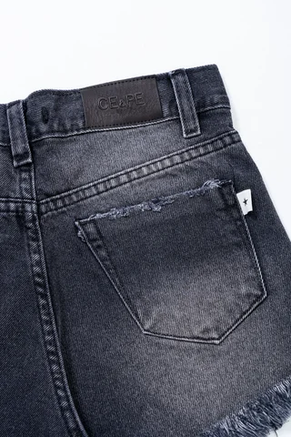 Short Jeans Negro Desflecdo Full Tachas - Vista 4